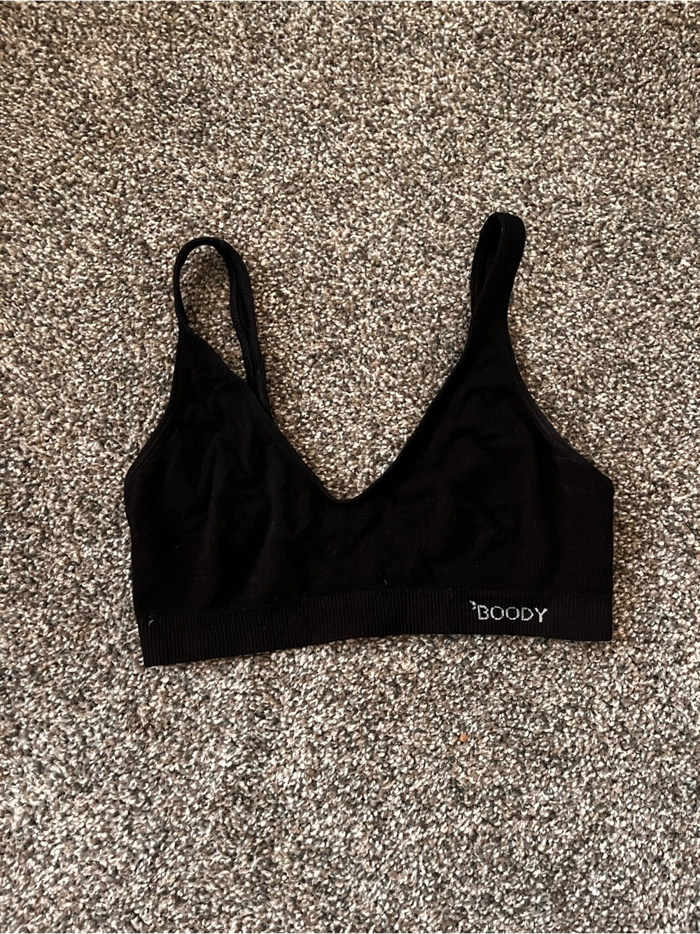 BOODY Black Seamless V-Neck Bralette